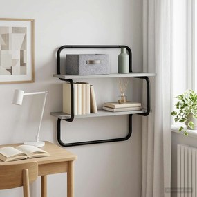 vidaXL Ράφι Τοίχου 2 Επιπέδων Γκρι Sonoma 40 x 24,5 x 61 εκ