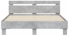 Πλαίσιο Κρεβατιού με Κεφαλάρι/LED Γκρι Σκυροδεμ. 140x200 εκ - Γκρι