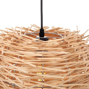 Artekko Bamboo Φωτιστικό Οροφής Μονόφωτο (Ε27) Φυσική Απόχρωση (40x40x25)cm