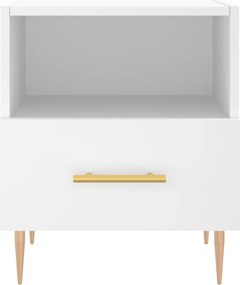vidaXL Κομοδίνο Λευκό 40 x 35 x 47,5 εκ. από Επεξεργασμένο Ξύλο