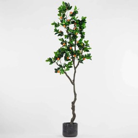Τεχνητό Δέντρο Πορτοκαλιά 4340-6 90x210cm Green-Orange Supergreens Wood, Fabric