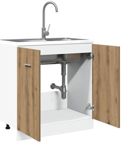 vidaXL Κάτω ντουλάπι νεροχύτη Lyon Artisan Oak Κατασκευασμένο ξύλο