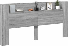 vidaXL Κεφαλάρι αποθήκευσης με LED Γκρι Sonoma Επεξεργασμένο Ξύλο