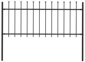 Κάγκελα Περίφραξης με Λόγχες Μαύρα 1,7 x 0,8 μ. από Χάλυβα