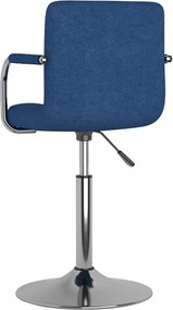 vidaXL Σκαμπό Μπαρ Μπλε Υφασμάτινο
