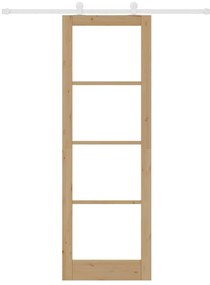 vidaXL Συρόμενη Πόρτα ORKDAL Καφέ 78 x 232 cm Ξύλο και μέταλλο
