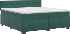 vidaXL Κρεβάτι box spring με στρώμα Σκούρο Πράσινο 200 x 200 cm