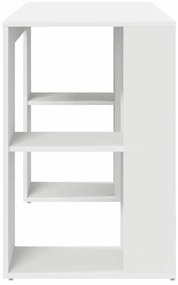 vidaXL Γραφείο με Αποθήκευση με ράφι Λευκό 130 x 50.5 x 75 εκ