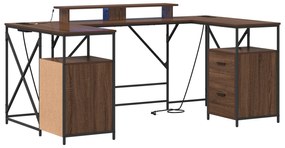 vidaXL Γραφείο Καφέ δρυς 182 x 101 x 87.5 εκ. Επεξεργασμένο ξύλο