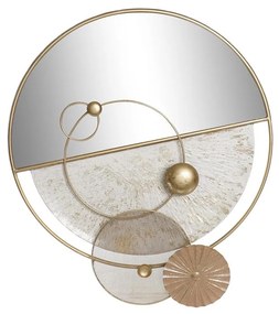 Τοίχο καθρέφτη DKD Home Decor Λευκό Χρυσό Σύγχρονη 65 x 7,6 x 76 cm