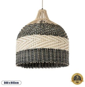 Boho Κρεμαστό Φωτιστικό Οροφής Μονόφωτο 01944 GloboStar-1944-Μπεζ 01944