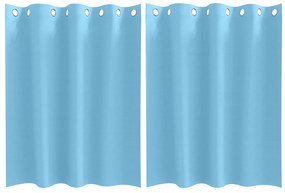 vidaXL Κουρτίνες με κουρτίνες 2 pcs Γαλάζιο 140 x 140 cm Πολυεστέρας