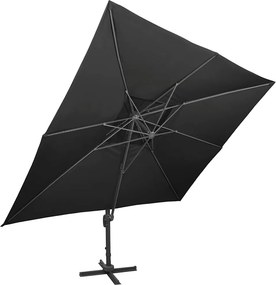 vidaXL Ομπρέλα Κήπου με Διπλή Κορυφή Μαύρη 400x300 εκ.
