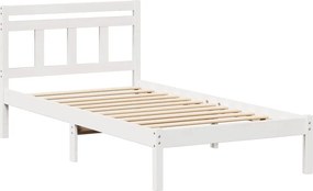 vidaXL Σκελετός Κρεβατιού Λευκό 90 x 190 cm Στερεά ξυλεία πεύκου