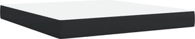 vidaXL Κρεβάτι Boxspring με Στρώμα Μαύρο 180x200εκ.από Συνθετικό Δέρμα