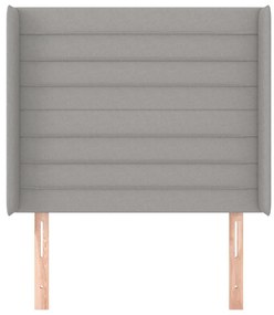 vidaXL Κεφαλάρι με Πτερύγια Ανοιχτό Γκρι 83x16x118/128 εκ. Υφασμάτινο