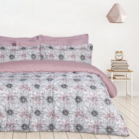 Σεντόνια Happy 9676 (Σετ 4τμχ) Nude-Grey Das Home Υπέρδιπλo 240x260cm 100% Βαμβάκι