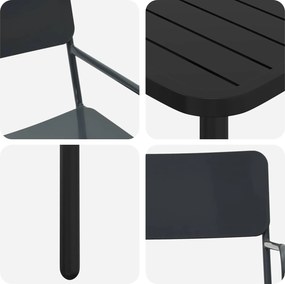 vidaXL Σετ τραπεζαρίας 7 τμχ. Ανθρακί 200 x 100 x 72 εκ Ατσάλι