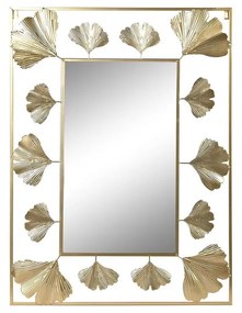 Τοίχο καθρέφτη DKD Home Decor Χρυσό Φύλλο φυτού 71 x 1 x 97 cm