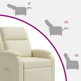 vidaXL Αναπαυτική Καρέκλα Κρεμ Τεχνητό Δέρμα