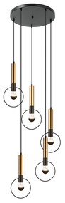 Φωτιστικό Οροφής Πολύφωτο Aca Miracolo HL39975P53BB Black/Gold