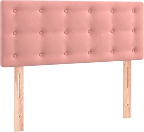 vidaXL Κρεβάτι Boxspring με Στρώμα Ροζ 120x200 εκ. Βελούδινο