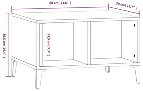 Τραπεζάκι Σαλονιού Λευκό 60x50x36,5 εκ. από Επεξεργασμένο Ξύλο - Λευκό