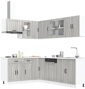 vidaXL Σετ Ντουλάπια Κουζίνας 11 τεμ. Lucca Γκρι Sonoma Επεξ. Ξύλο