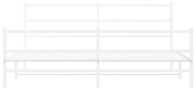 Πλαίσιο Κρεβατιού με Κεφαλάρι/Ποδαρικό Λευκό 183x213εκ. Μέταλλο - Λευκό
