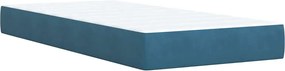 vidaXL Κρεβάτι Boxspring με Στρώμα Μπλε 80 x 200 εκ. Βελούδινο
