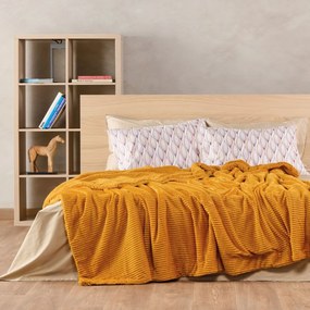 Κουβέρτα Γούνινη Spencer 11 Curry Kentia Υπέρδιπλo 240x220cm Πολυέστερ