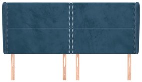 vidaXL Κεφαλάρι με ΠτερύγιαΣκούρο Μπλε 203x23x118/128 εκ. Βελούδινο