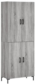 vidaXL Ντουλάπι Γκρι Sonoma 69,5 x 34 x 180 εκ. Επεξεργασμένο Ξύλο