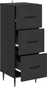 vidaXL Ντουλάπι με Συρτάρια Μαύρο 33 x 34,5 x 89,5 εκ
