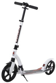 HOMCOM Πατίνι για Παιδιά, Kick Scooter με Ανάρτηση, Πατίνι, Αναδιπλούμενο και Ρυθμιζόμενο Ύψος, από 14 ετών, Αλουμίνιο, Λευκό, 92,5 x 37,5 x 82-97 εκ