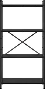 vidaXL Ράφι Βιβλίων Μαύρη Οξυά 60 x 30 x 120 εκ Επεξεργασμένο ξύλο