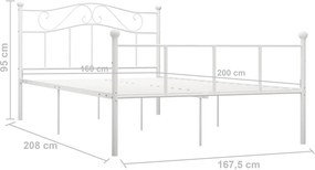 vidaXL Πλαίσιο Κρεβατιού Λευκό 160 x 200 εκ. Μεταλλικό
