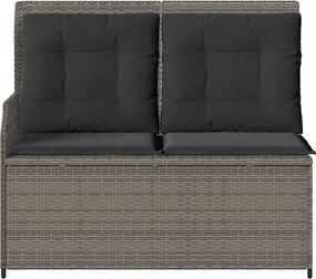 vidaXL Παγκάκι κήπου Γκρι συνθετικό ρατάν