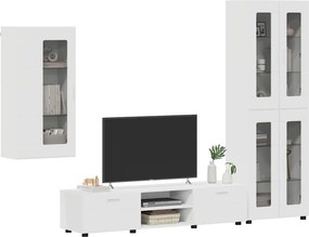 vidaXL Σετ επίπλου τηλεόρασης FLORIN 3 pcs Λευκό Επεξεργασμένο ξύλο