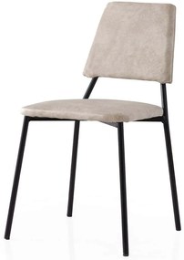 Καρέκλα Lima (Σετ 2Τμχ) 974NMB1903 42,5x54x77,5cm Ecru Velvet, Metal
