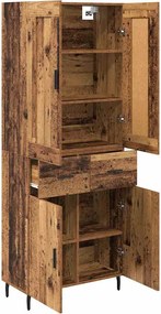 vidaXL Highboard με συρτάρι 2 pcs Παλιό ξύλο Επεξεργασμένο ξύλο
