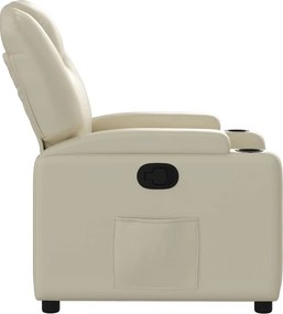 vidaXL Πολυθρόνα Ανακλινόμενη Κρεμ από Συνθετικό Δέρμα