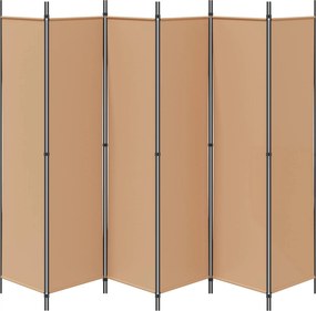 vidaXL Διαχωριστικό Δωματίου 6-Πάνελ Μπεζ 300 x 200 cm Ύφασμα