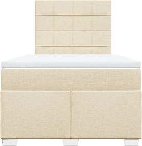vidaXL Κρεβάτι Boxspring με Στρώμα Κρεμ 120x190 εκ. Υφασμάτινο