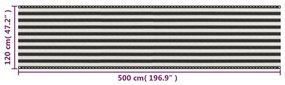 Διαχωριστικό Βεράντας Ανθρακί και Λευκό 120 x 500 εκ. από HDPE - Ανθρακί