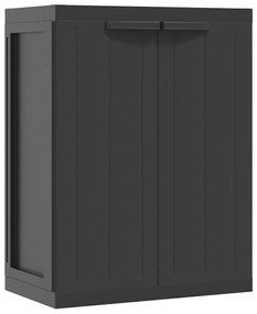 vidaXL Ντουλάπι Αποθ. Εξ. Χώρου Μαύρο 65x37x85 εκ. Πολυπροπυλένιο