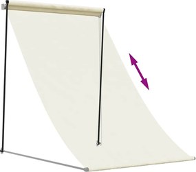 vidaXL Τέντα Συρόμενη Κρεμ 100 x 150 εκ. από Ύφασμα και Ατσάλι