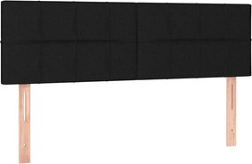 vidaXL Κρεβάτι Boxspring με Στρώμα Μαύρο 140x190 εκ. Υφασμάτινο