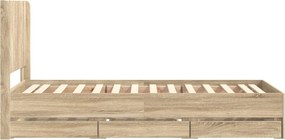 vidaXL Καλάθι με αποθήκη και κεφαλάρι Sonoma Δρυς 75 x 190 cm