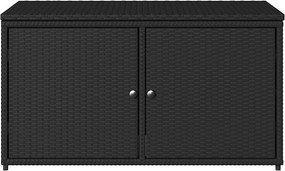 vidaXL Ντουλάπι Αποθήκευσης Κήπου Μαύρο 110x55,5x60,5 εκ. Συνθ. Ρατάν